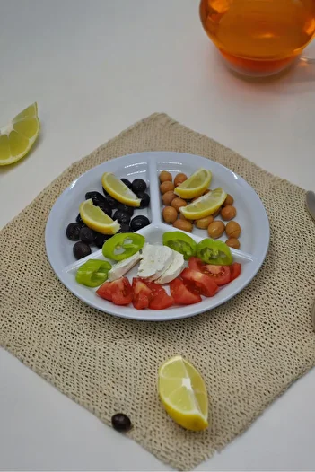 YANPA TİCARET Yanpa /Freya 6 Pieces 3 Compartments 1St Grade Melamine Portion Serving Plate. 6 Pieces Are Shipped