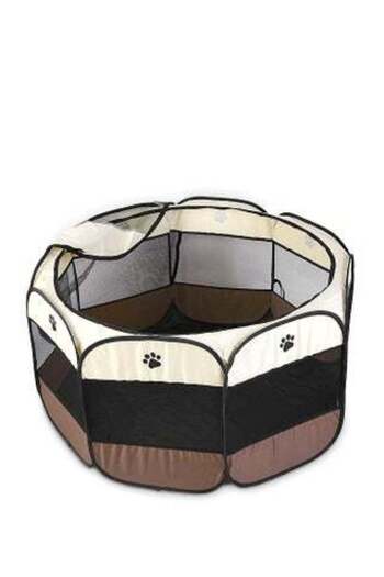 COOYA Foldable Pet Playpen, Multi - Colored with Mesh for Indoor/Outdoor Use