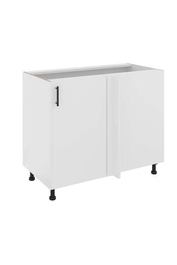 haaus.ro Corner Base Cabinet Haaus Karo, White, 98 x 50 x 80 cm
