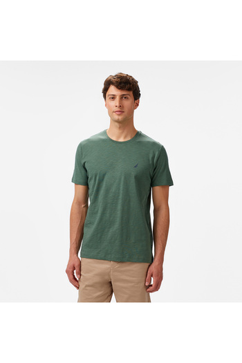 Nautica Men's Green Regular Fit T-shirt