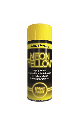 Paint Factory Highly Visible Neon Spray Paint Color Yellow 200ml