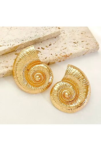 Çelik Seashell Model Steel Earrings