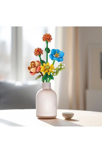 scntoys 633 Piece Puzzle Colorful Flower Bouquet Decorative Building Set Lily Flower-Daisy-Morning Glory Gift