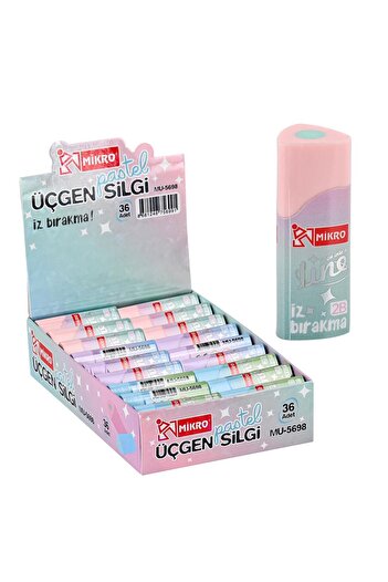 Mikro Mu5698 Line Pastel Color Triangle Eraser - Single
