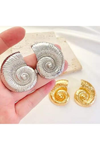 Çelik Seashell Model Steel Earrings