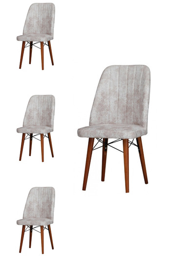 Desire Berlin Chair Set, 4 pcs Package, dining, kitchen, upholstered with fabric, wooden legs