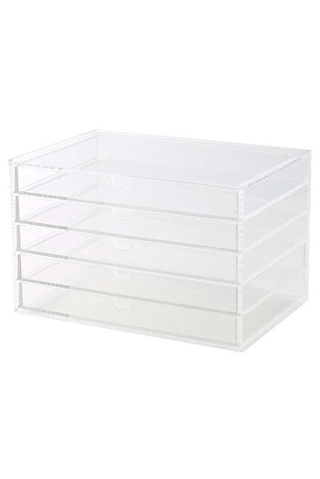 Muji Acrylic Case, 5 Steps Horizontal, Approx. W 25.5 x D 17 x H 16 cm
