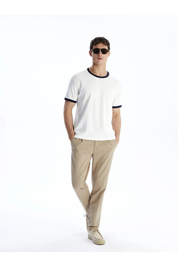 LC Waikiki Lcw Vision Ecru Crew Neck Combed Cotton Men's T-Shirt