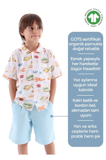 Ozmoz By Mukadder Özden Organic Fabric Blue Summer Boy Shorts