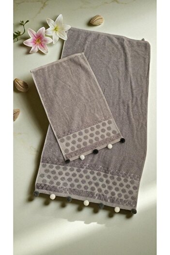 MİLAYS LİFE HOME COLLECTİON Anali Girl Pompon 2-Piece Towel Set