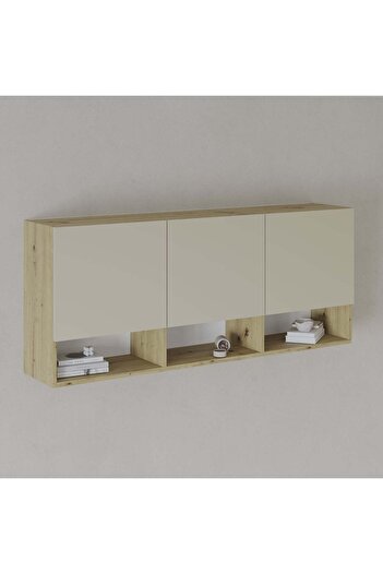 haaus.ro haaus Malmo wall cabinet, 3 doors, Artisan Oak/Clay, 144 x 27 x 60 cm