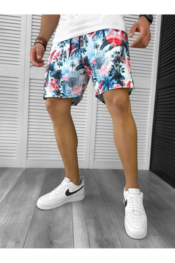 dehaine Men's Beach Pants, Printed, Blue, 12532