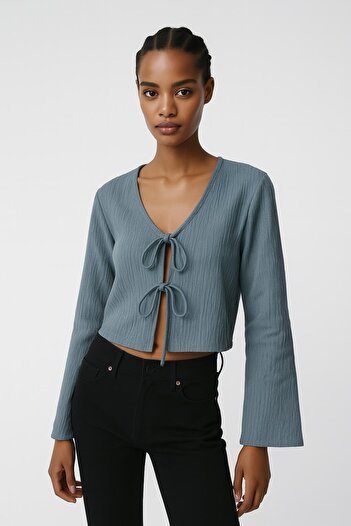 HAKKE Double Tie Double Breasted Blouse
