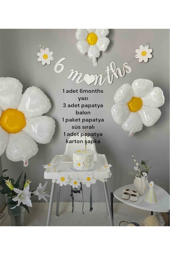 Partifabrik Half Age Themed Daisy Set 6 Months 6 Pieces