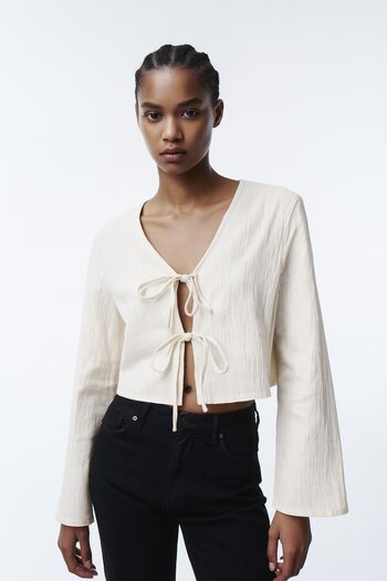 HAKKE Double Tie Double Breasted Blouse