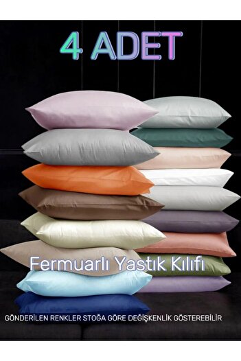 embays collection (4 Pieces) 50X70 cm Colorful Zippered Outlet Pillow Case, Mixed Color Pillow Case