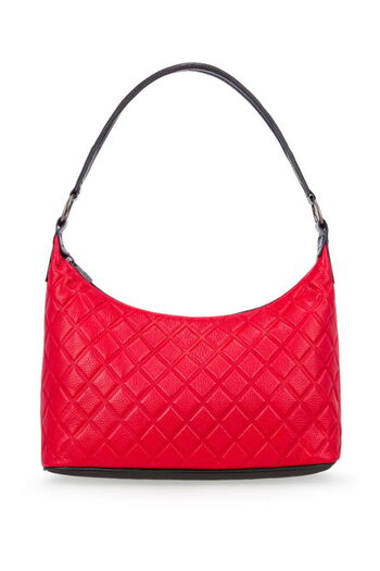 Bilik Deri Quilted Black-Red Women's Shoulder Bag Blm 8107