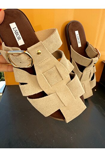 labor Selection Comfortable Sole Genuine Leather Women's Slippers