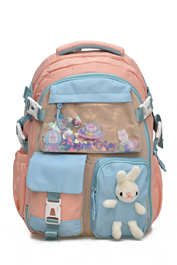 ELATAE Orthopedic Luxury Fabric Multi-Eye Children's Primary School Backpack School Bag 1461