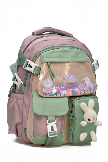ELATAE Orthopedic Luxury Fabric Multi-Eye Children's Primary School Backpack School Bag 1461
