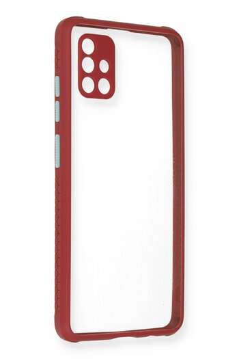 TEKNOCEP Samsung Galaxy A71 Case Miami Transparent Silicone - Fuchsia - Teknocep3737-2085