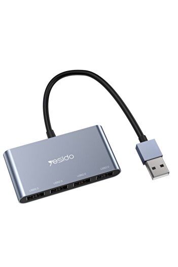 Yesido HB12 4-in-1 Hub – Portable USB Adapter with 4 USB 2.0 Ports for Fast Transfer and Charging
