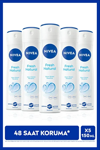 NIVEA Women's Spray Deodorant Fresh 150ml, , X5 Pieces