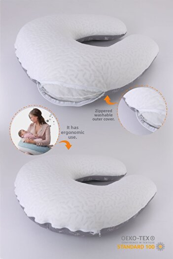 Umaybebek Breastfeeding Pillow Cushion, Cotton Fabric - Filled Pillow 60x60 Cm