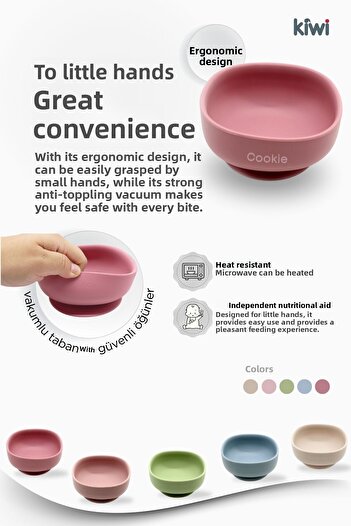 Kiwi Rose Pink 3-piece Nutrition Set - Natural Silicone, BPA Free
