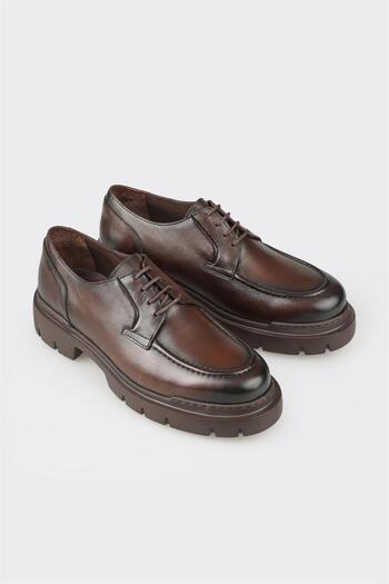 Elle Shoes Brown Leather Men's Casual Shoes