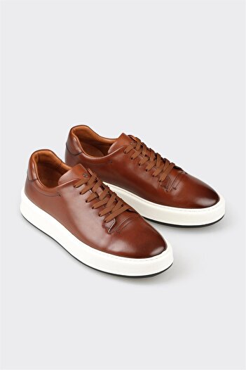 Elle Shoes Tan Leather Men's Casual Shoes