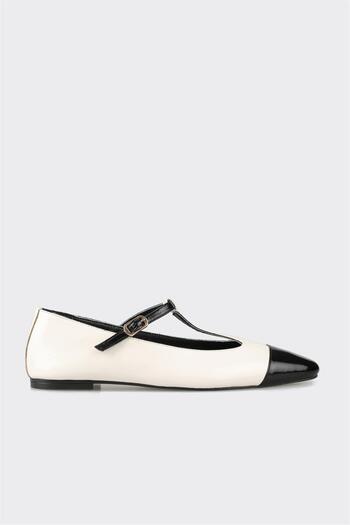 Elle Shoes Ecru Leather Women's Casual Shoes