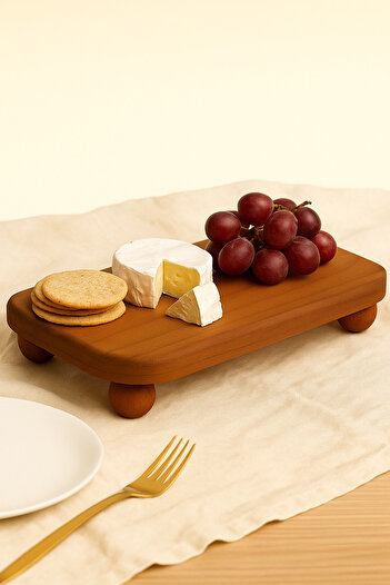 Mirilliahome Top Standing Beech Wood Presentation Stand Rectangular Serving Board - 30X15 cm
