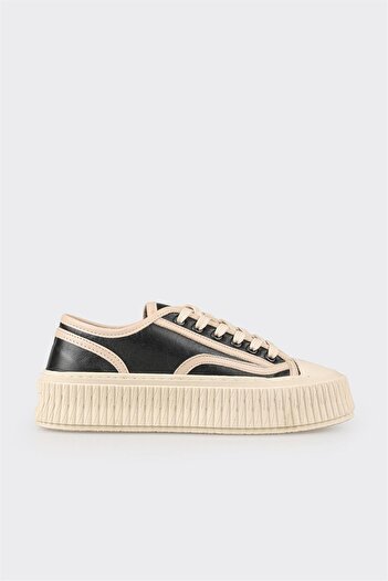 Elle Shoes Black Leather Women's Sports Shoes