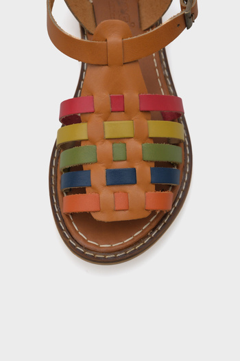Capone Outfitters Daphne Round Toe Gladiator Strap Women's Leather Sandals