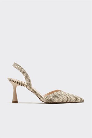 Elle Shoes Naturel Kadın Topuklu Ayakkabı