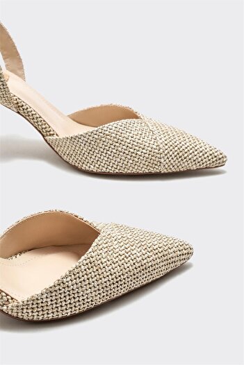 Elle Shoes Naturel Kadın Topuklu Ayakkabı