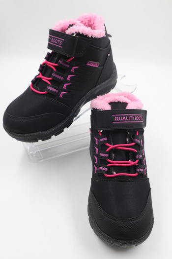 nazenintasarımlar PINK CHILDREN'S COLD RESISTANT WOOL WOOL BOOTS