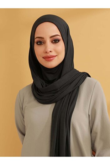Tuva Anthracite Canvas Practical Combed Cotton Shawl with Neck Collar