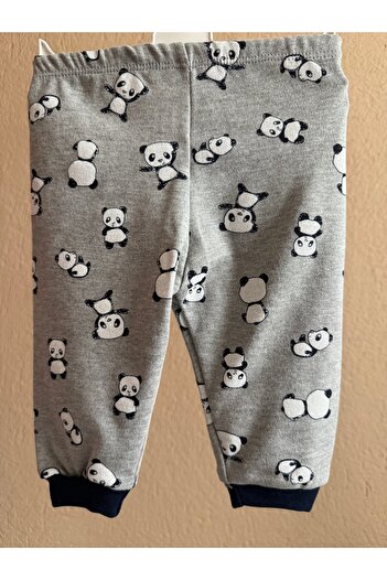 Necix's Bebek Pantolon Panda Desenli Çizgili (0-3 / 3-6 / 6-9 Ay)