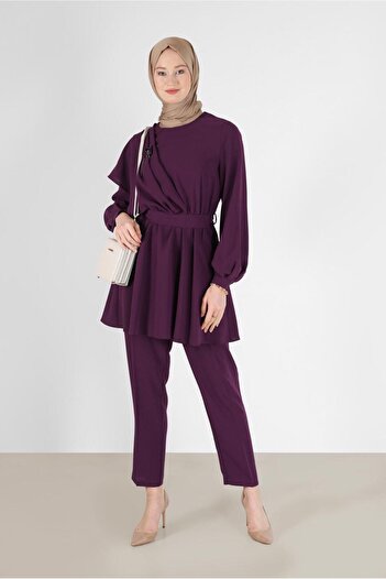 Alvina ASYMMETRIC CUT DOUBLE PANT WITH BELLY WAISTSET 42310