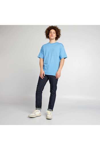 KIABI Plain loose-fit T-shirt BLUE