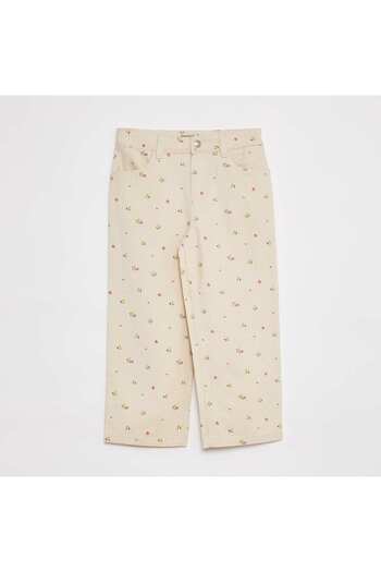KIABI Cropped denim trousers WHITE