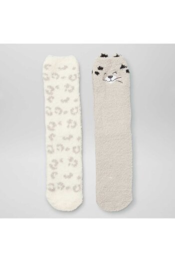 KIABI Pack of 2 pairs of patterned socks GREY