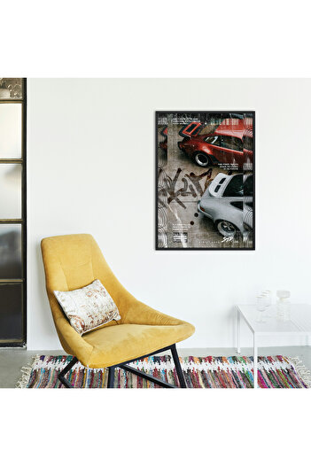 Arthopia Tokyo Drift Fast Cars Vintage Dekorasyon Yüksek Kaliteli Çerçeveli Duvar Tablosu Poster