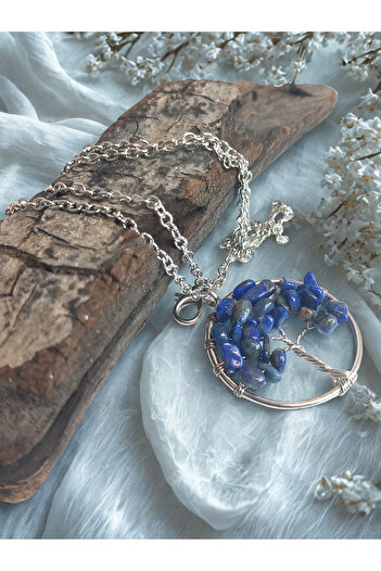 ayrestyle Lapis Lazuli Tree of Life Pattern Necklace - Lapis Lazuli and Tree of Life Necklaces