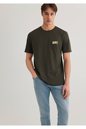 Mavi Logo Printed Green T-Shirt Regular Fit 0611714 -71587