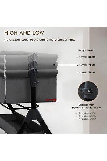 HOURS Foldable Baby Bed, Foldable Newborn Baby Bed, Baby Bed with Large Storage Basket