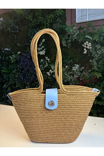 MaVaux Sardinia Handmade Straw Tote with Lid Beach and Daily Bag Fashion in Summer