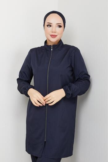 DLC Tekstil Shadow 3-Piece Hijab Swimsuit Bonnet - Navy Blue